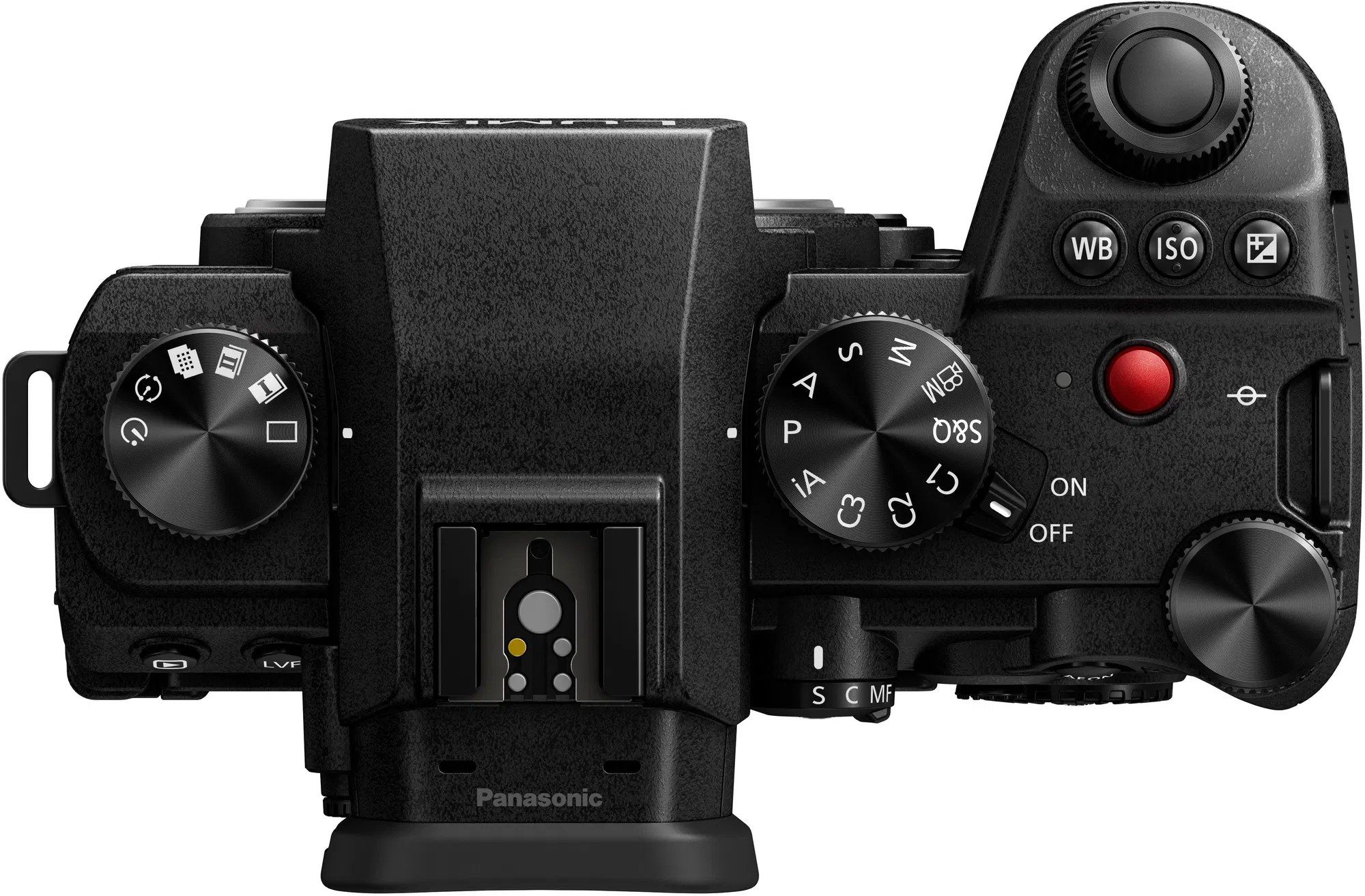 telo fotoaparátu Panasonic Lumix S5II zhora