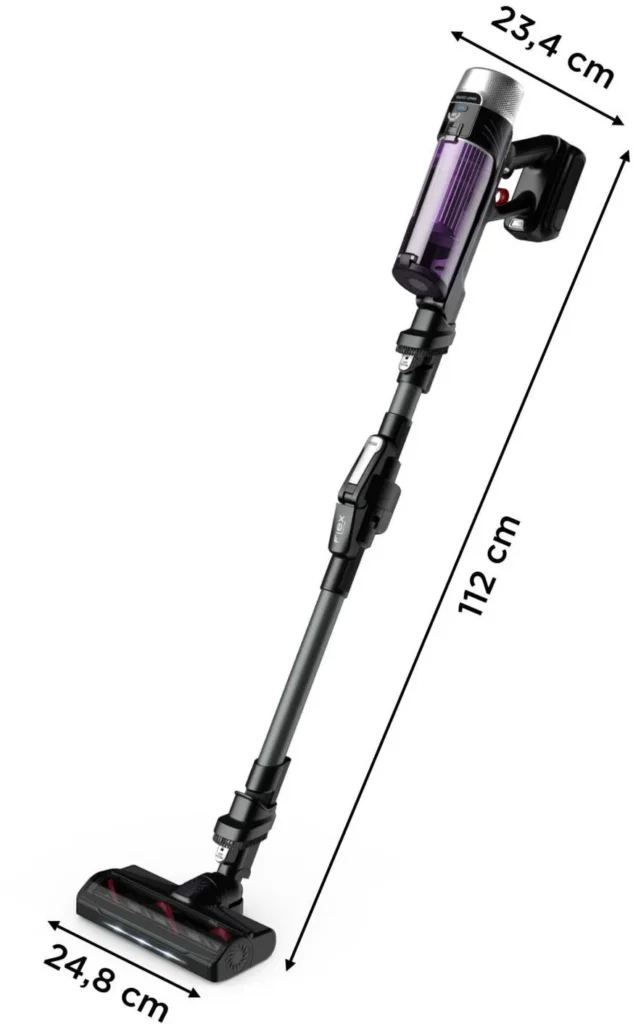 Rozmery vysavača Rowenta X-force Flex 9.60